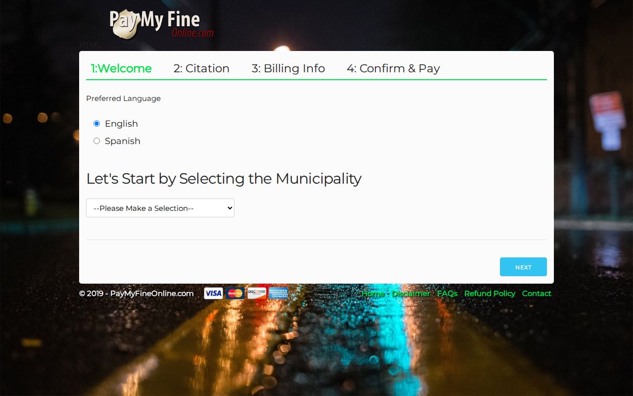 Wilson County traffic warrant reference to the PMFO citation payment fields